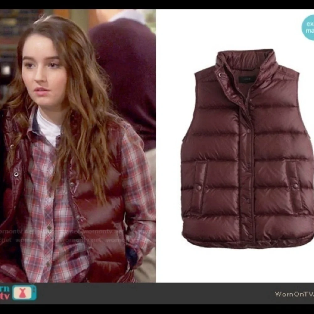 J. Crew Puffer Vest Shiny Maroon Cranberry XS